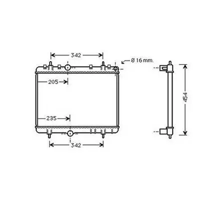 Radiateur de refroidissement moteur pour PEUGEOT 3008 I ph.1 2009-2013, OEM: 1330F5, Neuf Prix Réduit