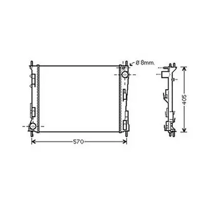 Livraison Express Radiateur de refroidissement moteur pour RENAULT TWINGO I ph.1 1993-1998, OEM: 8200448552, Neuf