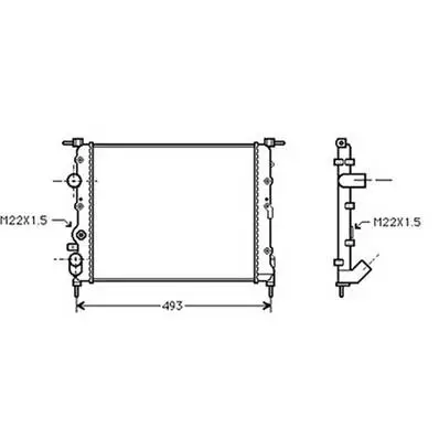 Radiateur de refroidissement moteur pour RENAULT MEGANE I ph.1 1996-1999, OEM: 7700838134, Neuf Offre Limitée