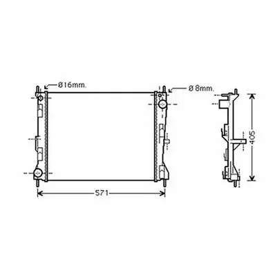 Radiateur de refroidissement moteur pour RENAULT MODUS 2004-2008, OEM: 8200138738, Neuf Prix Cassé