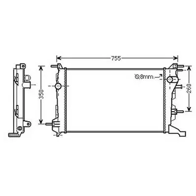 Jusqu’à Épuisement Des Stocks Radiateur de refroidissement moteur pour RENAULT MÉGANE III ph.1 2008-2012, OEM: 214100002R, Neuf