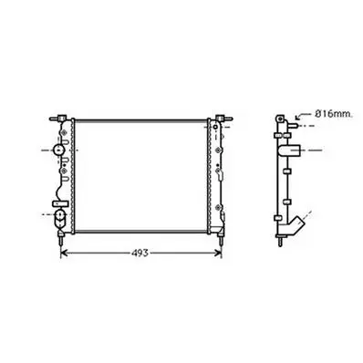 Paiement Sécurisé Radiateur de refroidissement moteur pour RENAULT KANGOO I ph.1 1997-2003, OEM: 2140000QAV, Neuf