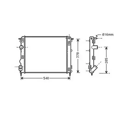 Radiateur de refroidissement moteur pour RENAULT KANGOO I ph.1 1997-2003, OEM: 2140000QAY, Neuf Nouveauté