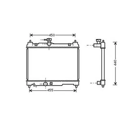 Radiateur de refroidissement moteur pour TOYOTA YARIS I ph.1 1999-2003, OEM: 1640023080, Neuf Marque