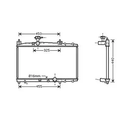 Prix Choc Radiateur de refroidissement moteur pour TOYOTA YARIS I ph.1 1999-2003, OEM: 1640033070, Neuf