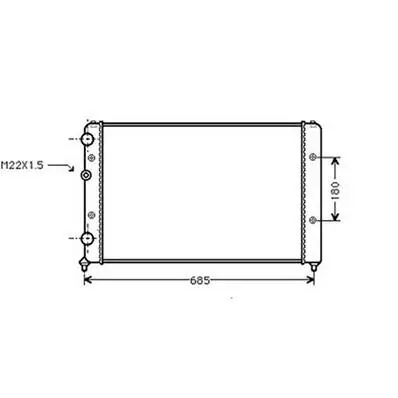 Radiateur de refroidissement moteur pour VOLKSWAGEN GOLF III 1991-1997, OEM: 1H0121253A, Neuf Offre Limitée