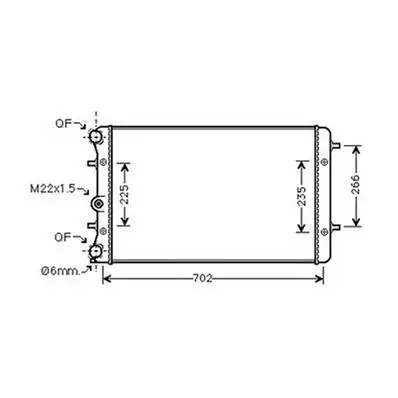 Radiateur de refroidissement moteur pour VOLKSWAGEN NEW BEETLE ph.1 1998-2005, OEM: 1C0121253A, Neuf Nouveauté