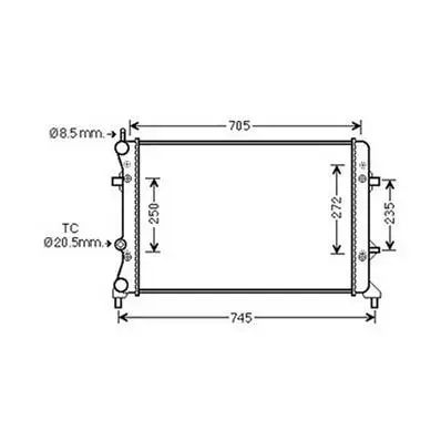 Radiateur de refroidissement moteur pour VOLKSWAGEN NEW BEETLE ph.3 2012-2016, OEM: 5C0121251E, Neuf Usine Directe