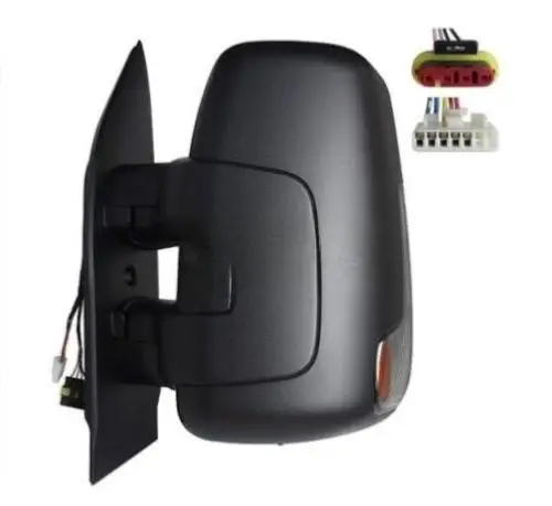Rétroviseur gauche pour IVECO DAILY depuis 2024, électrique, chauffant, noir, avec clignotant fumé, avec sonde, bras court, 9 broches, Neuf Promotion Saisonnière