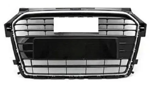 Grille radiateur pour AUDI A1 2014-2018, noire brillante, avec cadre chromé, Neuve Bon Plan