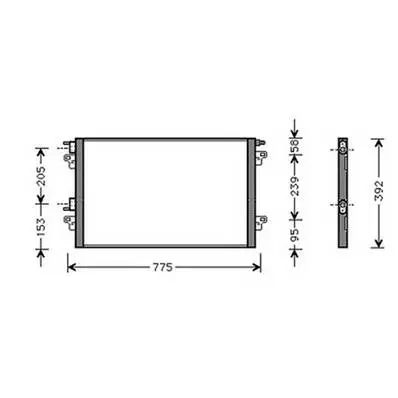 Marque Condenseur de Climatisation pour RENAULT LAGUNA II ph.2 2005-2007, OEM: 8200332852, Neuf
