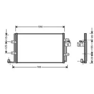 Petit Prix Condenseur de Climatisation pour VOLKSWAGEN NEW BEETLE ph.2 2005-2011, OEM: 1C0820413G, Neuf