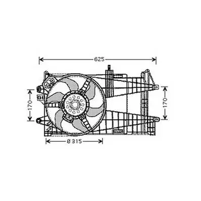 Ventilateur Radiateur moteur pour FIAT PUNTO II ph.1 1999-2003, OEM: 51738360, Neuf Prix Bas