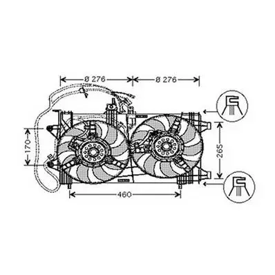 Vente Directe Ventilateur Radiateur moteur pour FIAT PUNTO II ph.2 2003-2009, OEM: 46524624, Neuf