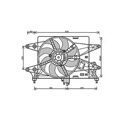 Ventilateur Radiateur moteur pour FIAT DOBLO I ph.2 2006-2010, OEM: 51774951, Neuf Marque