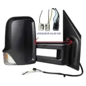 Rétroviseur droit électrique pour MERCEDES SPRINTER III depuis 2018 (W907-W910), bras long, BLIS, dégivrant, noir, Neuf Réduction