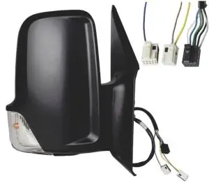 Rétroviseur droit électrique pour MERCEDES SPRINTER III depuis 2018 (W907-W910), bras court, BLIS, dégivrant, noir, Neuf Quantité Limitée