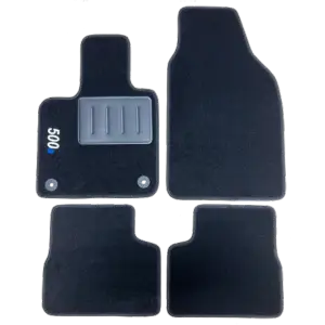 Meilleur Choix Kit de 4 Tapis Auto sur Mesure ? Fiat 500 &Eacute;lectrique avec sigle brod&eacute; 500e