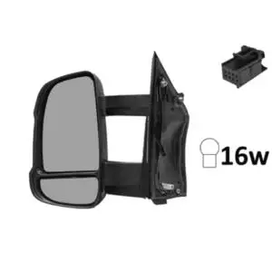 Vente Directe Rétroviseur gauche manuel pour CITROËN JUMPER II phase 2 2014-2023, bras moyen, feu clignotant orange (16W), Neuf