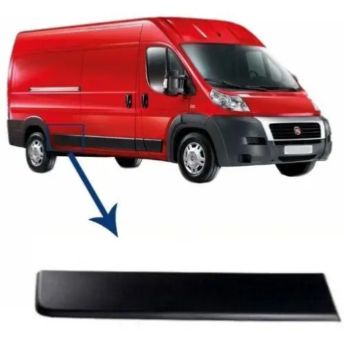 Remise Moulure baguette latérale sur aile arrière droite pour PEUGEOT BOXER II ph.2 2014-2023, châssis long, Noire, 80cm, Neuve