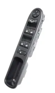 Bloc de commande de lève vitre et miroir électrique sur porte avant gauche pour PEUGEOT 307 phase 1, 2001-2005, 4 boutons, noir, Neuf Populaire