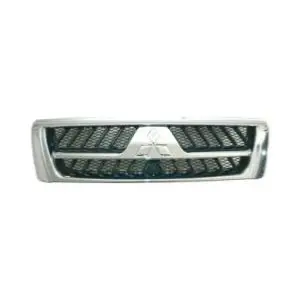 Grille calandre centrale supérieure pour MITSUBISHI PAJERO III phase 2, 2003-2006, noire et chromée, Neuve Vente Directe
