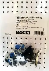 Produit De Marque Kit de fixation assemblage Pare chocs arrière pour PEUGEOT 307 2001-2008 (modèle BERLINE), Neuf