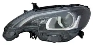 Certifié Phare Optique avant gauche pour PEUGEOT 108 depuis 2014 >, HIR2+PY21, feu de jour à LED, fond, noir, Neuf