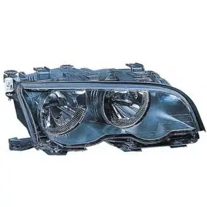 Phare optique avant droit pour BMW Serie 3 E46 COUPÉ, 2001-2003, H7+H7, noir, Neuf Quantité Limitée