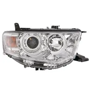 Acheter Direct Phare optique avant droit pour MITSUBISHI L200 IV phase 2, 2010-2014, corps chromé, H11+HB3, Neuf
