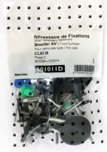 Haute Qualité Kit de fixation assemblage Pare chocs avant pour RENAULT CLIO III phase 2 - 2009 à 2014, Neuf