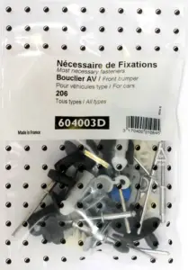 Prix Bas Kit de fixation assemblage Pare chocs avant pour PEUGEOT 206, 1998-2009 (tous modèles)