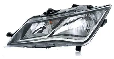 Phare Optique avant gauche pour SEAT LEON III ph. 1 2013-2016, H7+H7, fond noir, avec moteur , Neuf Prix Bas