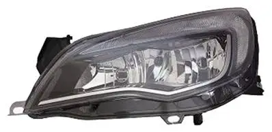 Affaire À Saisir Phare Optique avant gauche pour OPEL ASTRA J 2012-2016, H7+H7, Corps Noir, profil chromé