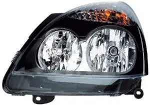 Phare Optique avant gauche pour RENAULT CLIO II phase 2, 2001-2003, H7+H1, fond noir, Neuf Offre Exclusive