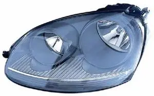 Phare Optique avant gauche pour VOLKSWAGEN GOLF V 2003-2008, H7+H7, fond gris, Neuf Haute Qualité