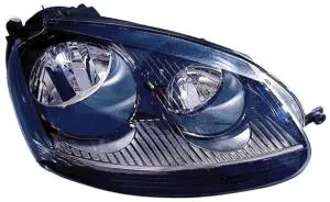 Phare Optique avant droit pour VOLKSWAGEN GOLF V 2003-2008, H7+H7, fond noir, Neuf Certifié