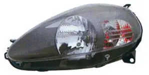 Réduction Phare Optique avant gauche pour FIAT GRANDE PUNTO, 2005-2008, H4, noir, Neuf