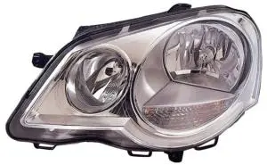 Phare Optique avant gauche pour VOLKSWAGEN POLO IV, 2005-2009, H7+H1, fond chromé, Neuf Bon Plan