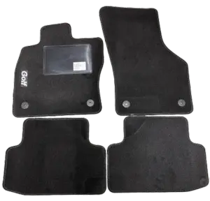 Kit 4 Tapis de sol Auto pour VOLKSWAGEN GOLF VII depuis 2016, avec sigle GOLF moquette noire Neuf Satisfait Ou Remboursé