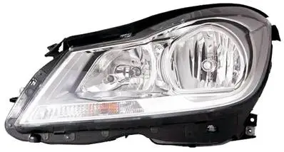Phare Optique avant gauche pour MERCEDES (W204) CLASSE C COUPE' depuis 2011, H7+H7, Corps chromé Offre Exclusive