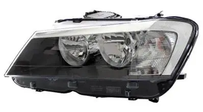 Phare Optique avant gauche pour BMW X3 F25 2010-2015, H7+H7, Corps noir, Neuf Offre Limitée