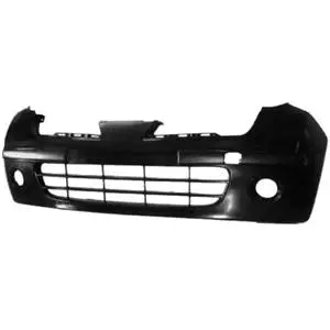 Remise Pare chocs avant pour NISSAN MICRA III (K12) ph.2, 2005-2007, trous feux antibrouillard, noir, Neuf