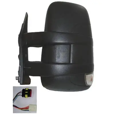 Rétroviseur gauche mécanique pour IVECO DAILY, 2006-2009, bras court, feu clignotant, noire, Neuf Produit De Marque