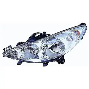 Phare Optique avant gauche pour PEUGEOT 207+, 2012-2014, H7+H1, avec moteur, chromé, Neuf Commande En Gros
