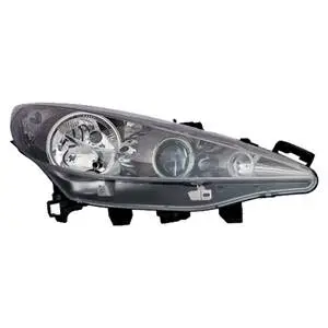 Phare Optique avant droit pour PEUGEOT 207+, 2012-2014, H7+H7+H1, avec moteur, noir, Neuf Must-Have