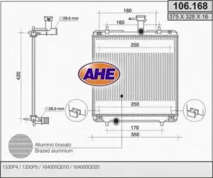 Authentique Radiateur de refroidissement pour TOYOTA AYGO, 2005-2008, moteur essence 1.0 (68 ch), Neuf