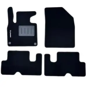 Kit 4 Tapis de sol Auto pour CITROËN C4 PICASSO II, 2013-2016, avec sigle C4 PICASSO, moquette noire et clips, Neuf Super Prix