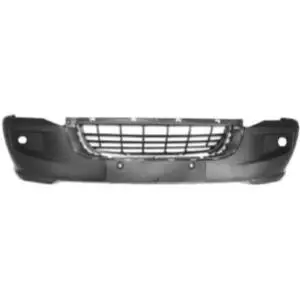 Haute Qualité Pare-chocs avant pour VOLKSWAGEN CRAFTER phase 2 2011-2017, trous feu antibrouillard, avec grille, cache crochet, gris foncé gaufré, Neuf