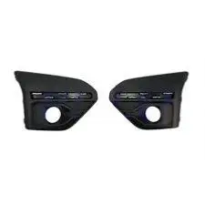 Promotion Saisonnière Kit grille pare chocs avant droit et gauche pour DACIA SANDERO STEPWAY III phase 1 depuis 2021, trou antibrouillard, trous profils, noir gaufré, Neuf